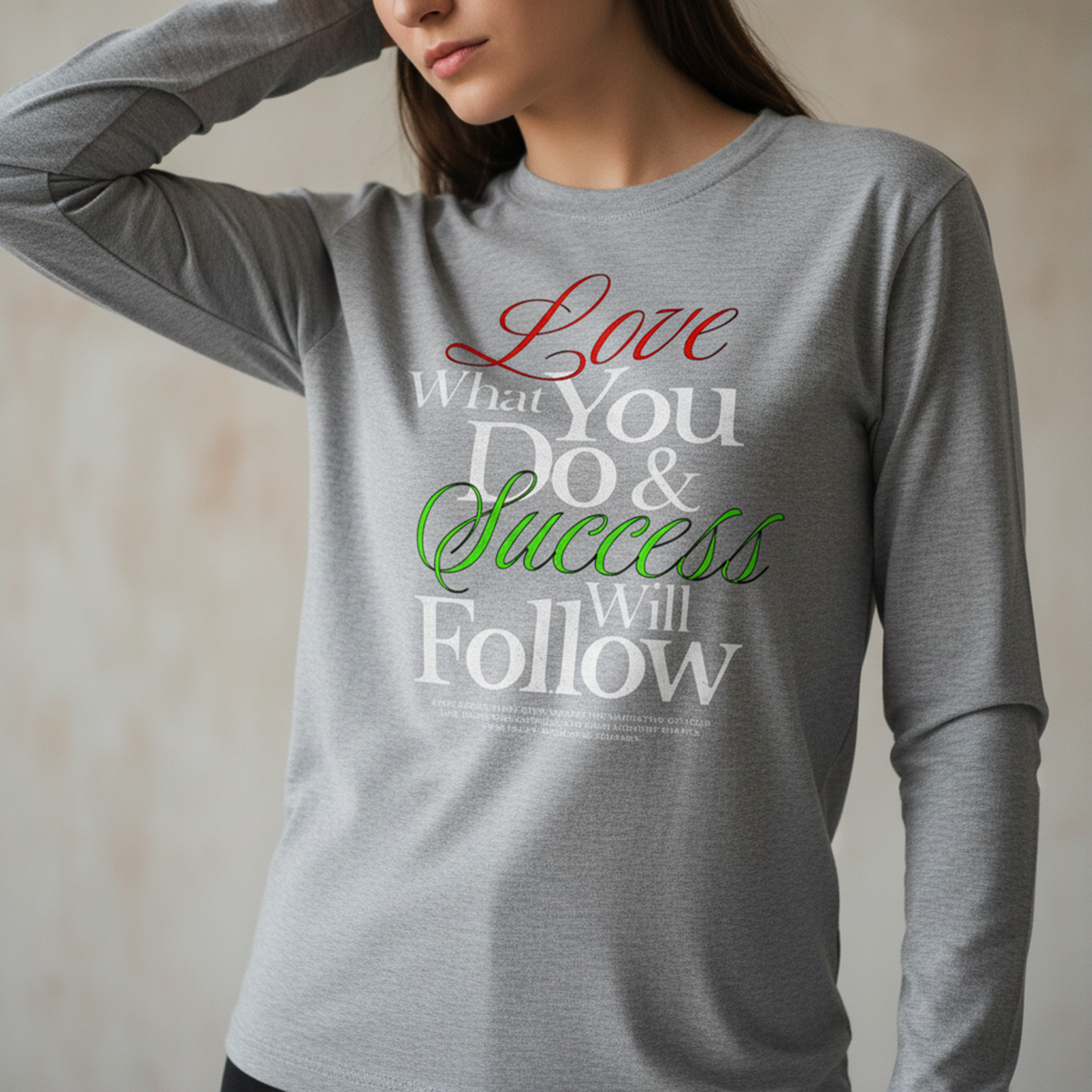 Inspirational Shirt Motivational, Positive Quote Long Sleeve Tee, Minimal Script Design