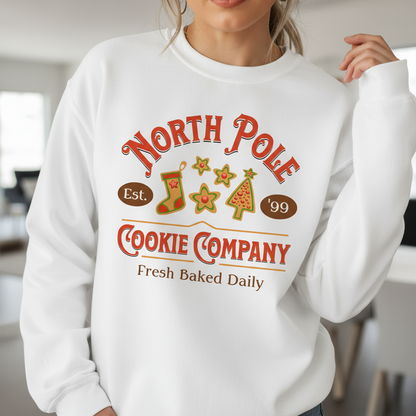 North Pole Cookie Company Sweatshirt, Christmas Bakery Sweater, Holiday Season Top