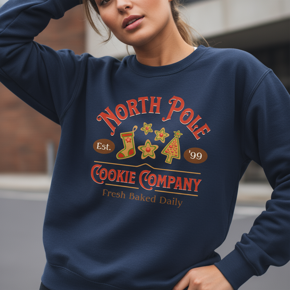 North Pole Cookie Company Sweatshirt, Christmas Bakery Sweater, Holiday Season Top